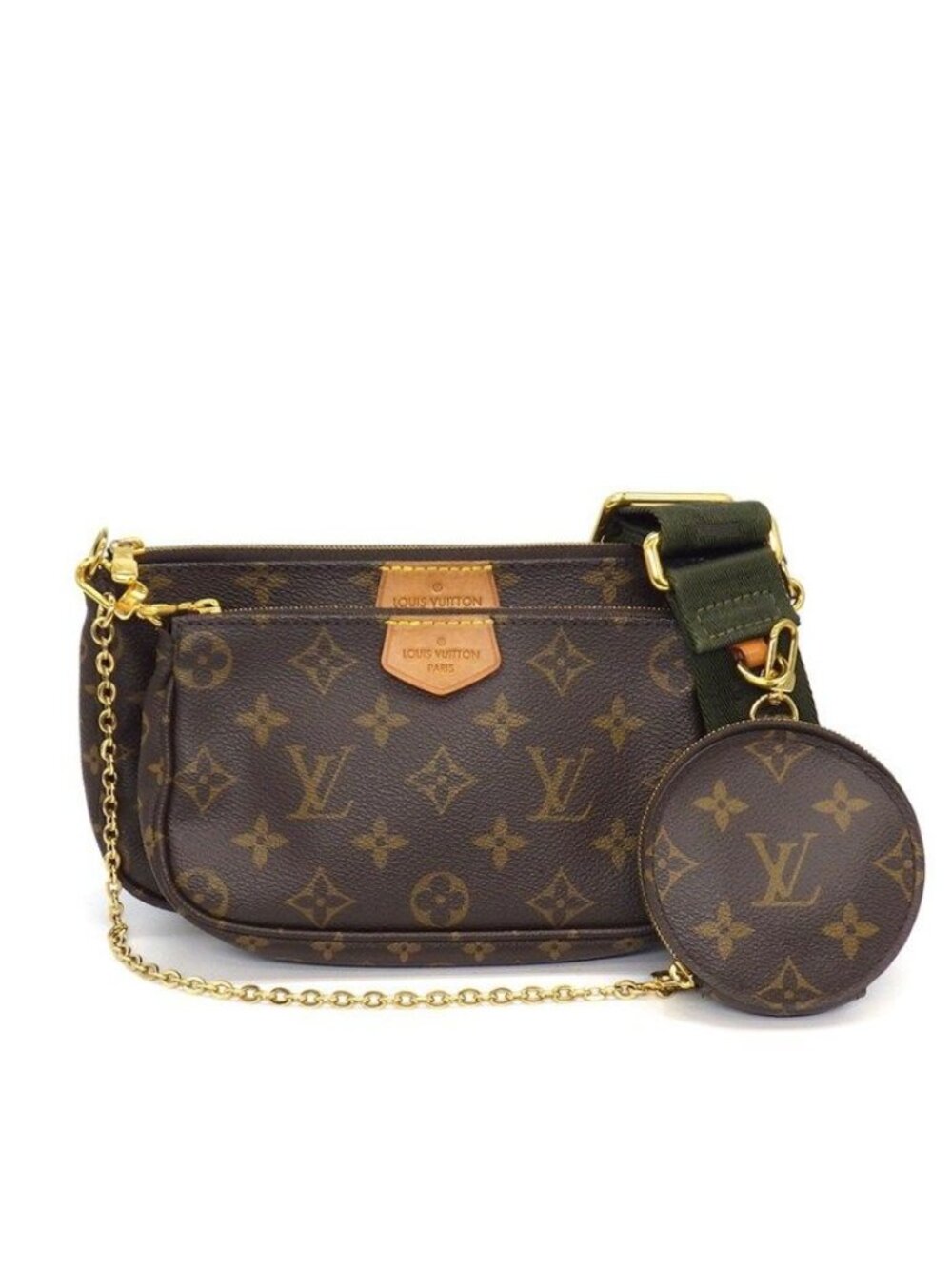 Louis Vuitton Shoulder Bag Multi Pochette Accessoires Khaki Monogram Leather